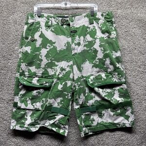 VINTAGE Marithe Francois Girbaud Shorts Mens 38 Camo World Map Continents *RARE*